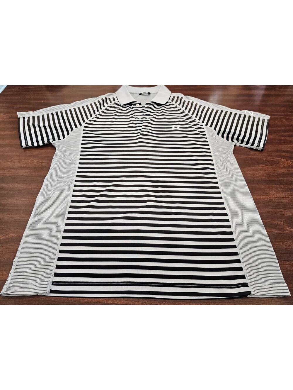 Zero Restriction Mens Polo Shirt Large Striped Golf Tour Series Performance